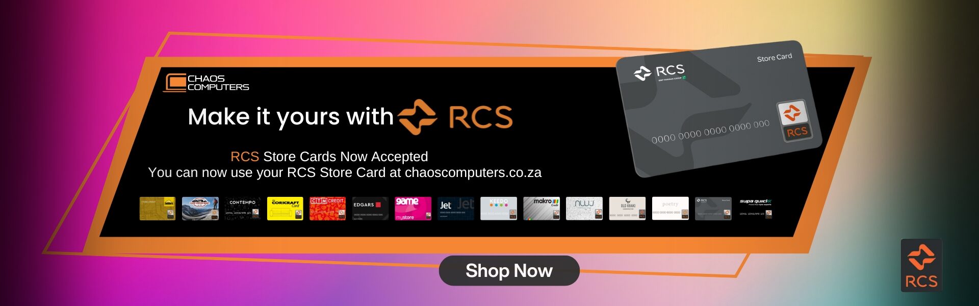 RCS Banner RCS Store Cards Now Accepted