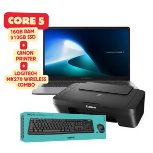 Chaos Work From Home Laptop Bundle ASUS ExpertBook Core 5 16GB 512GB SSD Canon Printer MK270 Wireless Combo Bundle